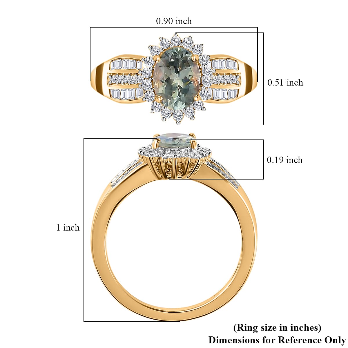 Iliana AAA Narsipatnam Alexandrite and G-H SI Diamond 1.50 ctw Ring in 18K Yellow Gold (Size 6.5) 4.50 Grams image number 5