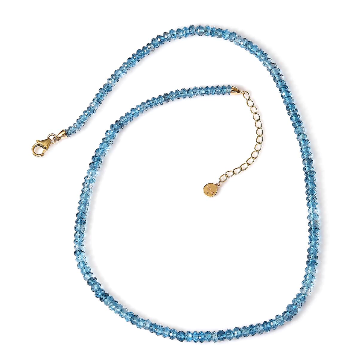 Certified & Appraised Luxoro 14K Yellow Gold AAAA London Blue Topaz Beaded Necklace 18-20 Inches 80.00 ctw image number 0