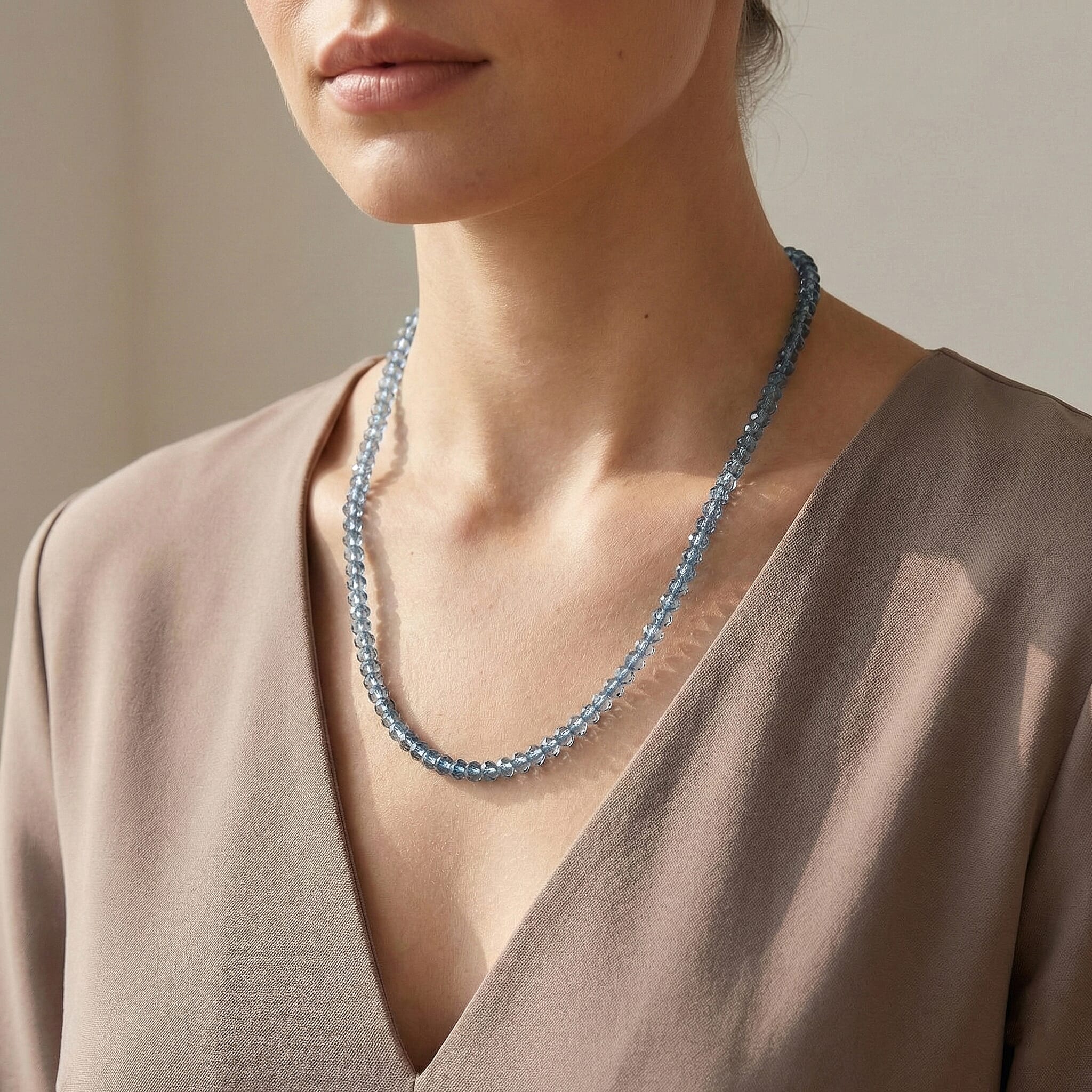Certified & Appraised Luxoro 14K Yellow Gold AAAA London Blue Topaz Beaded Necklace 18-20 Inches 80.00 ctw
