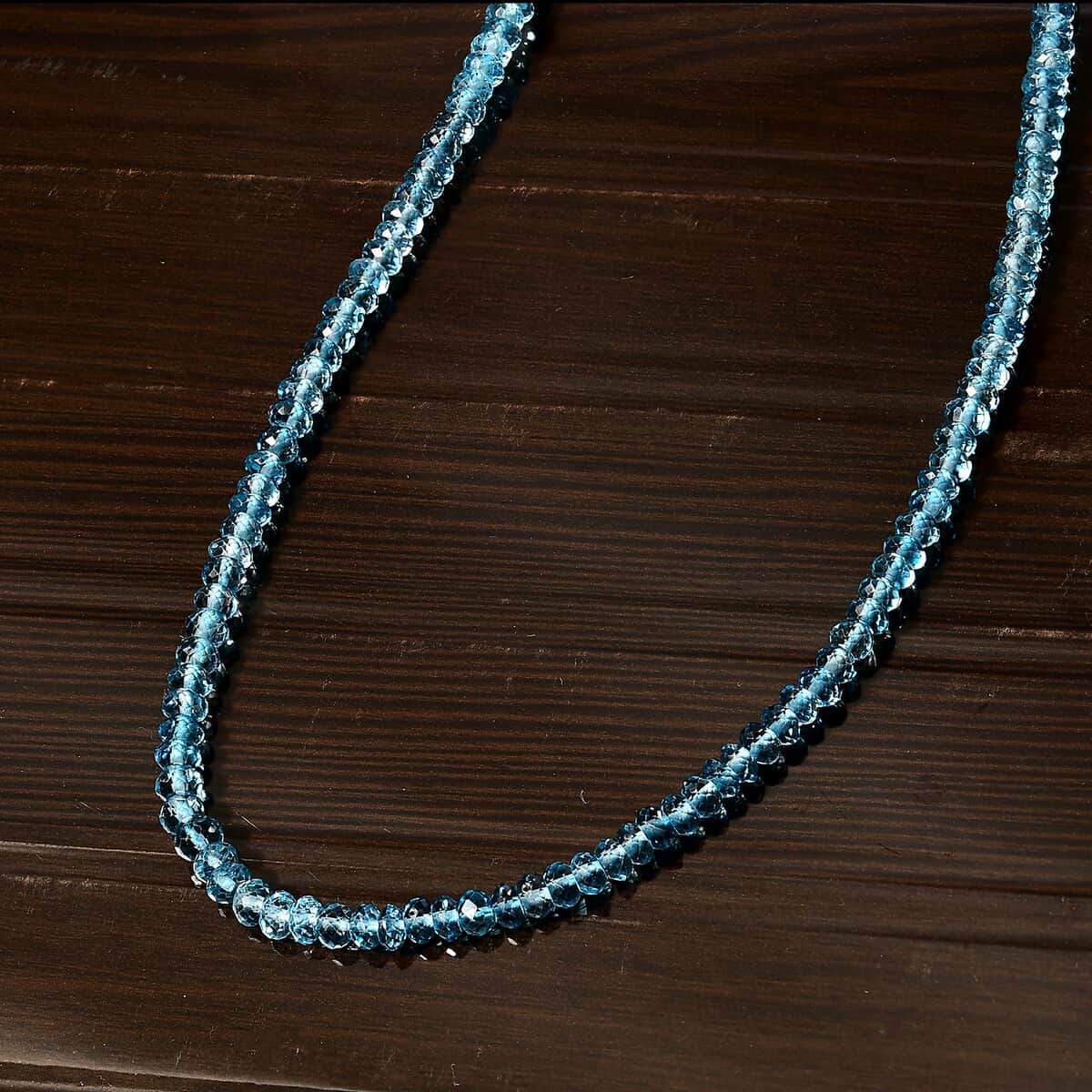 Certified & Appraised Luxoro 14K Yellow Gold AAAA London Blue Topaz Beaded Necklace 18-20 Inches 80.00 ctw image number 3