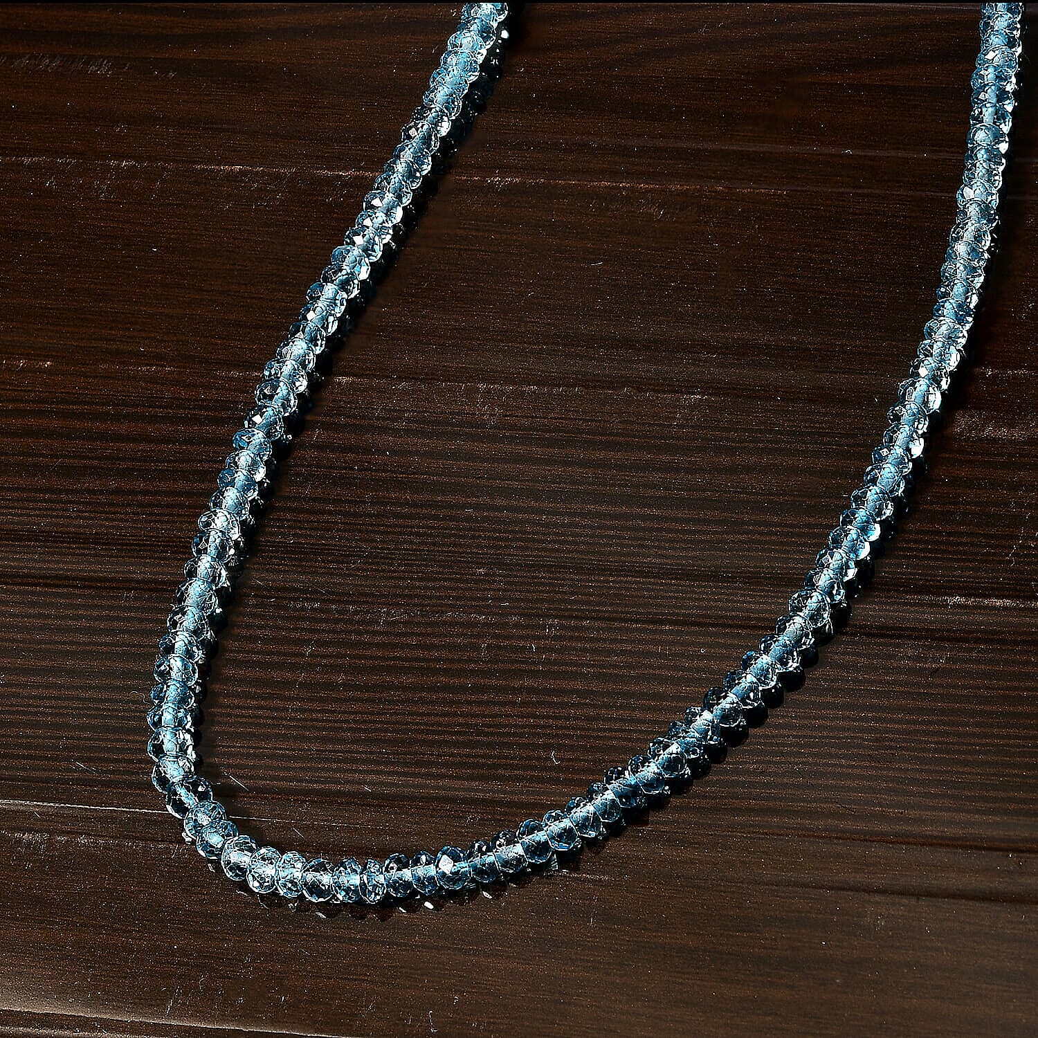 Certified & Appraised Luxoro 14K Yellow Gold AAAA London Blue Topaz Beaded Necklace 18-20 Inches 80.00 ctw