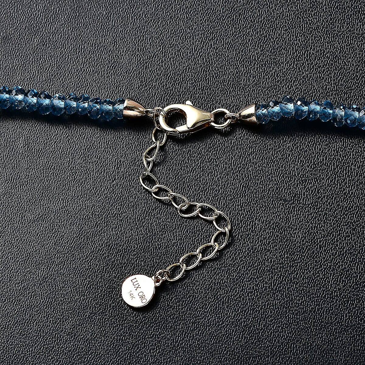 Certified & Appraised Luxoro 14K Yellow Gold AAAA London Blue Topaz Beaded Necklace 18-20 Inches 80.00 ctw image number 5