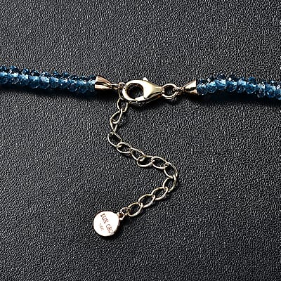 Certified & Appraised Luxoro 14K Yellow Gold AAAA London Blue Topaz Beaded Necklace 18-20 Inches 80.00 ctw
