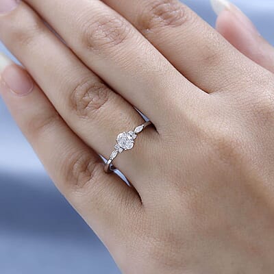 Iliana 18K White Gold Diamond G-H SI Ring (Size 5.0) 0.50 ctw