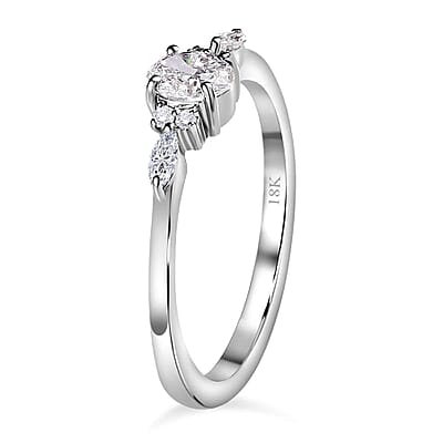 Iliana 18K White Gold Diamond G-H SI Ring (Size 5.0) 0.50 ctw