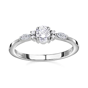 Iliana 18K White Gold Diamond G-H SI Ring (Size 8.5) 0.50 ctw