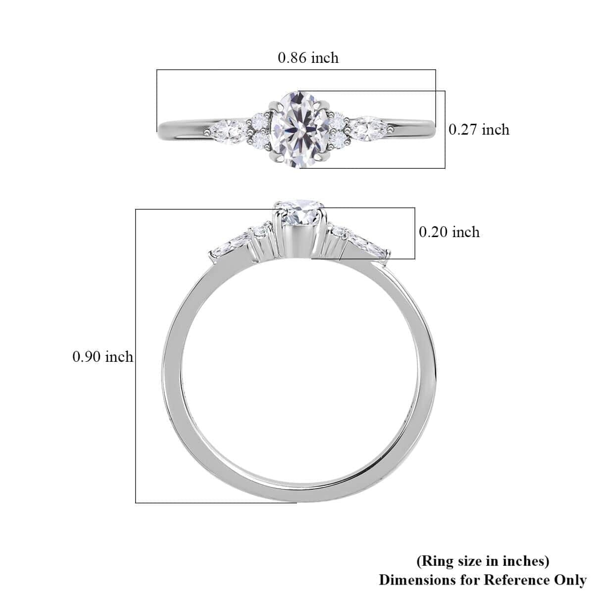 Iliana 18K White Gold Diamond G-H SI Ring (Size 8.5) 0.50 ctw image number 5