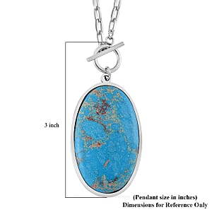 Blue Imperial Jasper 50.00 ctw Necklace in Stainless Steel 24 Inches