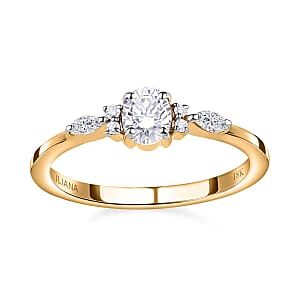 Iliana 18K Yellow Gold Diamond G-H SI Ring (Size 5.5) 0.50 ctw