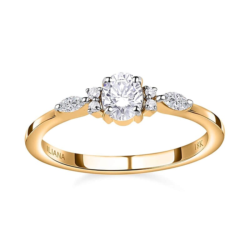 Iliana 18K Yellow Gold Diamond G-H SI Ring (Size 9.0) 0.50 ctw