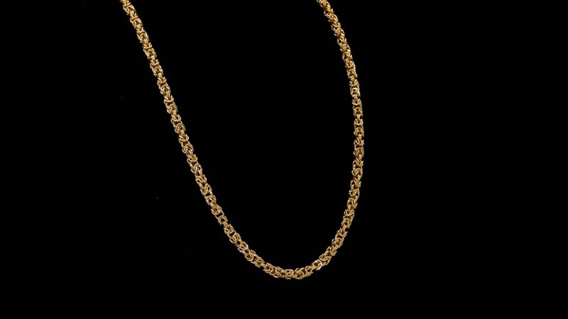 22K Yellow Gold 4.30mm Byzantine Chain Necklace 19.50 Inches 13.95 Grams