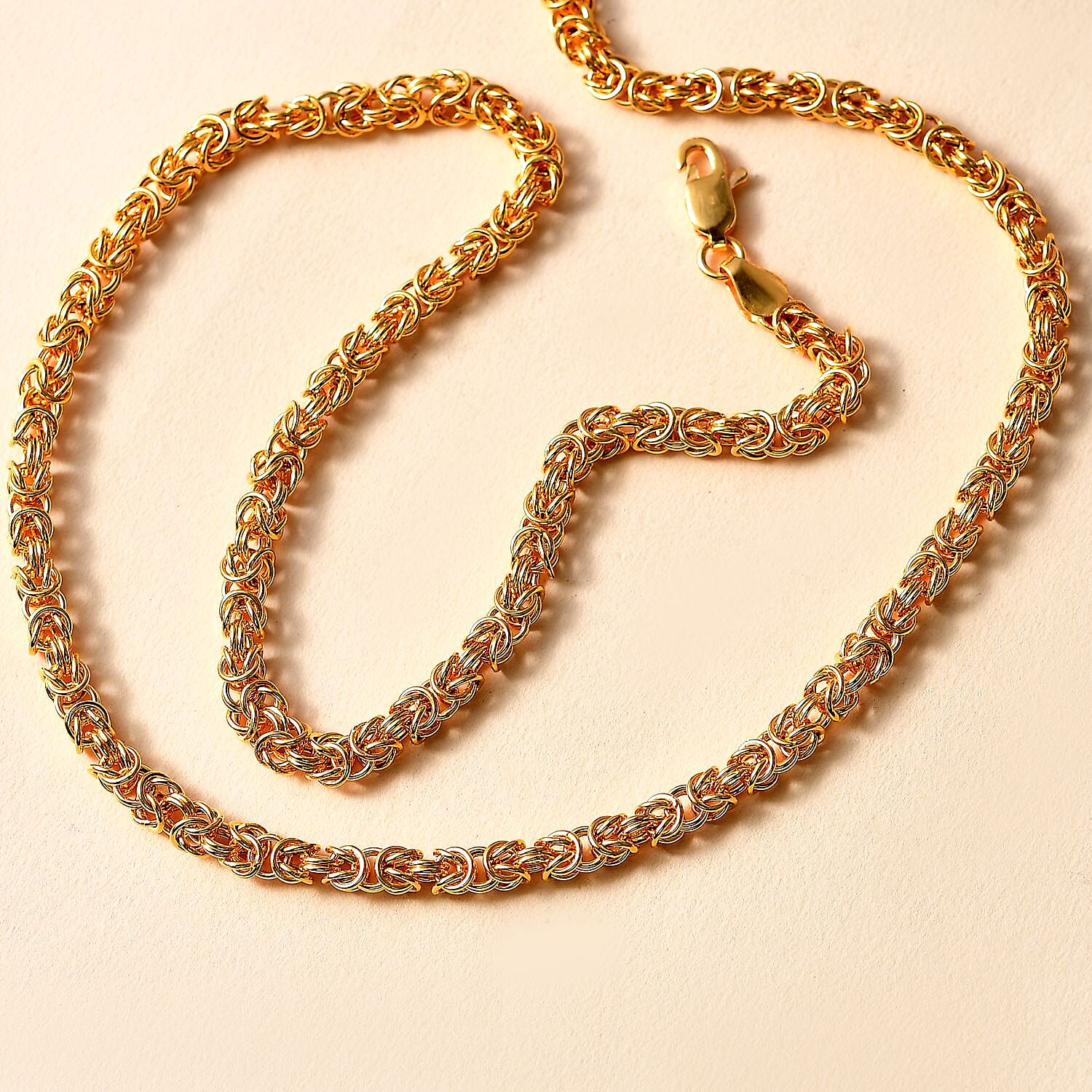 22K Yellow Gold 4.30mm Byzantine Chain Necklace 19.50 Inches 13.95 Grams