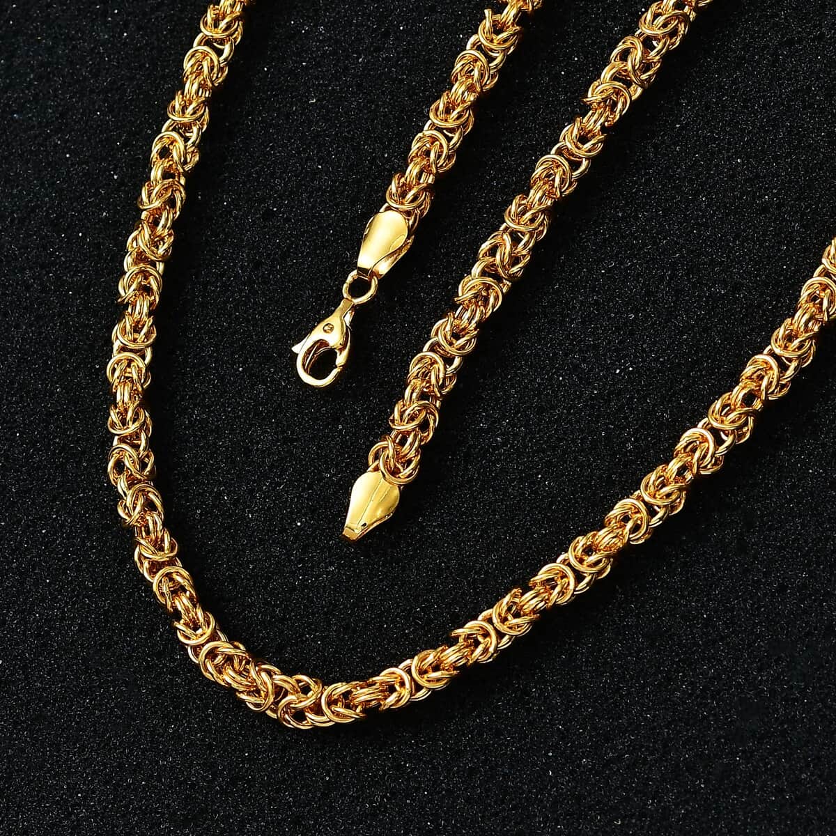 22K Yellow Gold 4.30mm Byzantine Chain Necklace 19.75 Inches 13.95 Grams image number 1