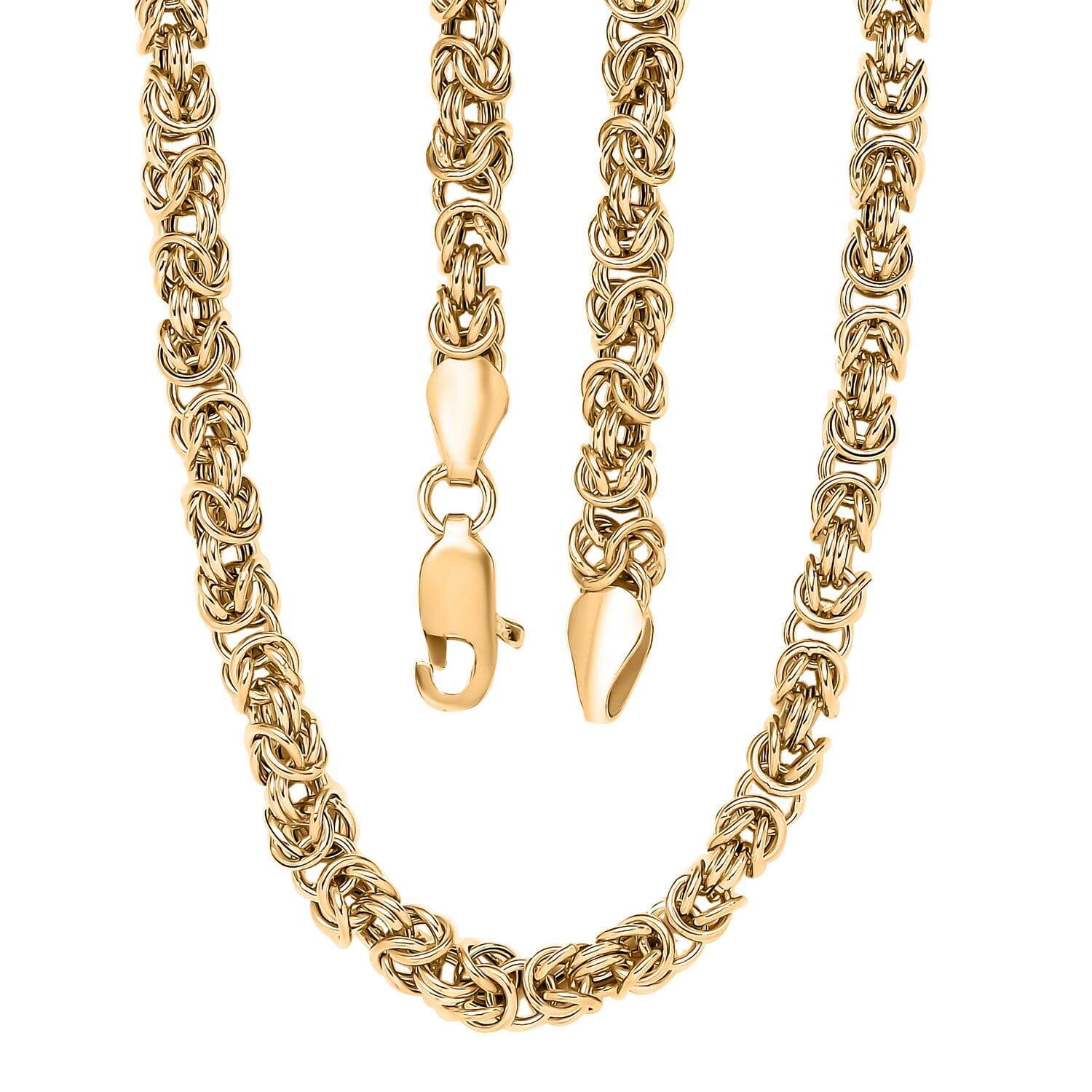 22K Yellow Gold 4.30mm Byzantine Chain Necklace 19.50 Inches 13.95 Grams