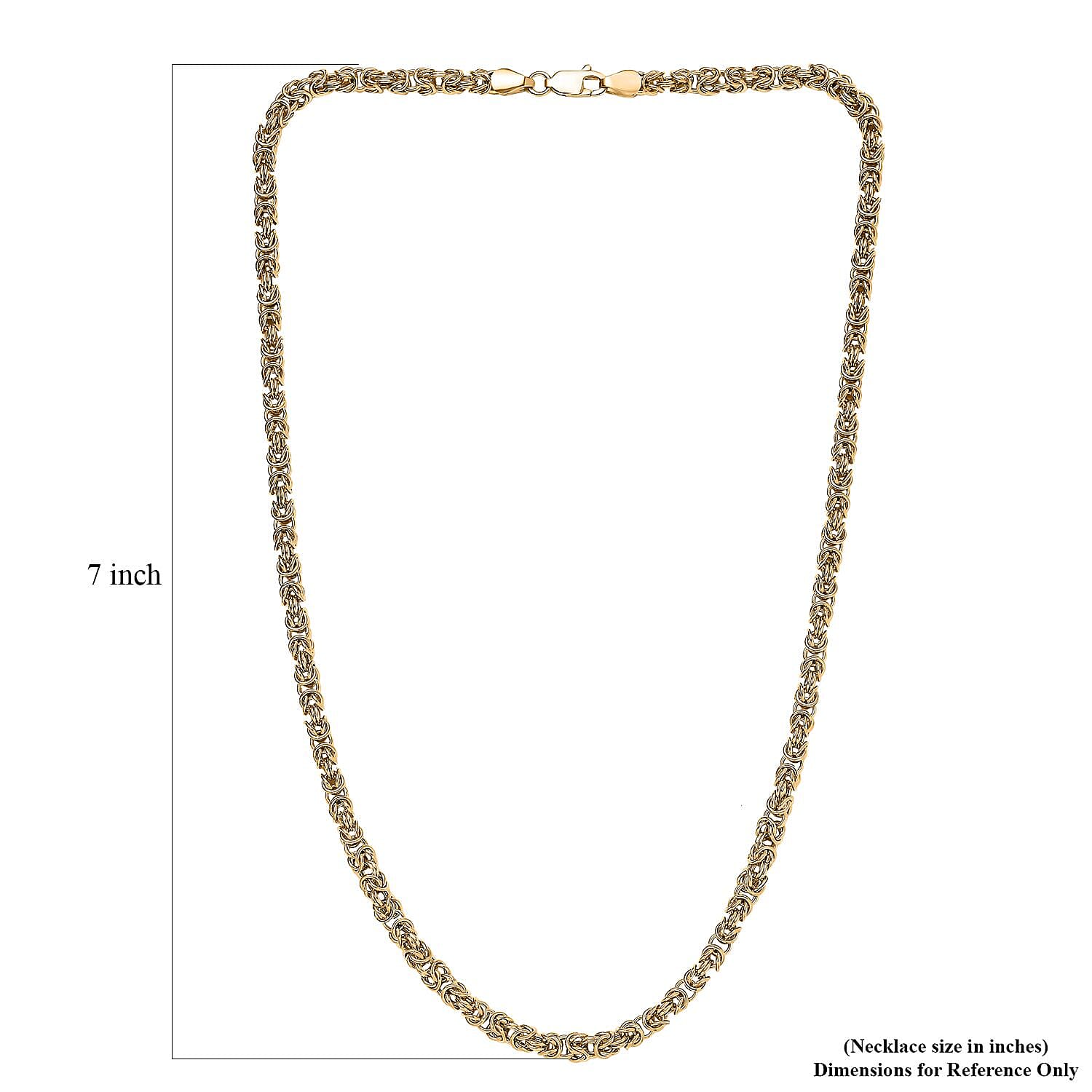 22K Yellow Gold 4.30mm Byzantine Chain Necklace 19.50 Inches 13.95 Grams