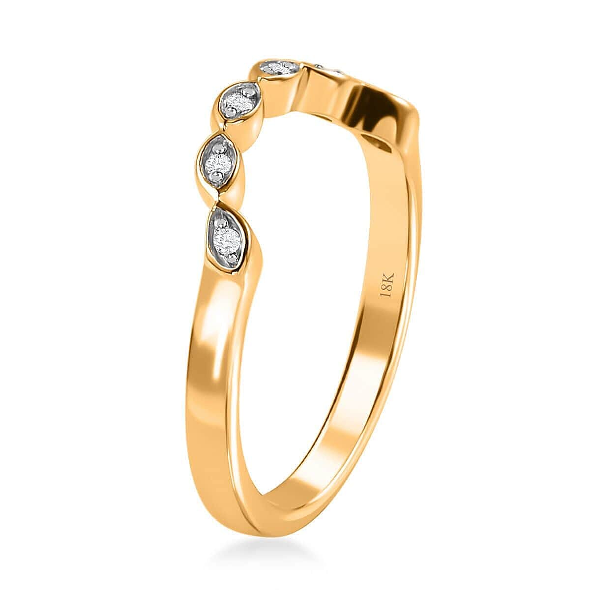 Iliana 18K Yellow Gold G-H SI1 Diamond Band Ring (Size 6.5) 0.05 ctw image number 3