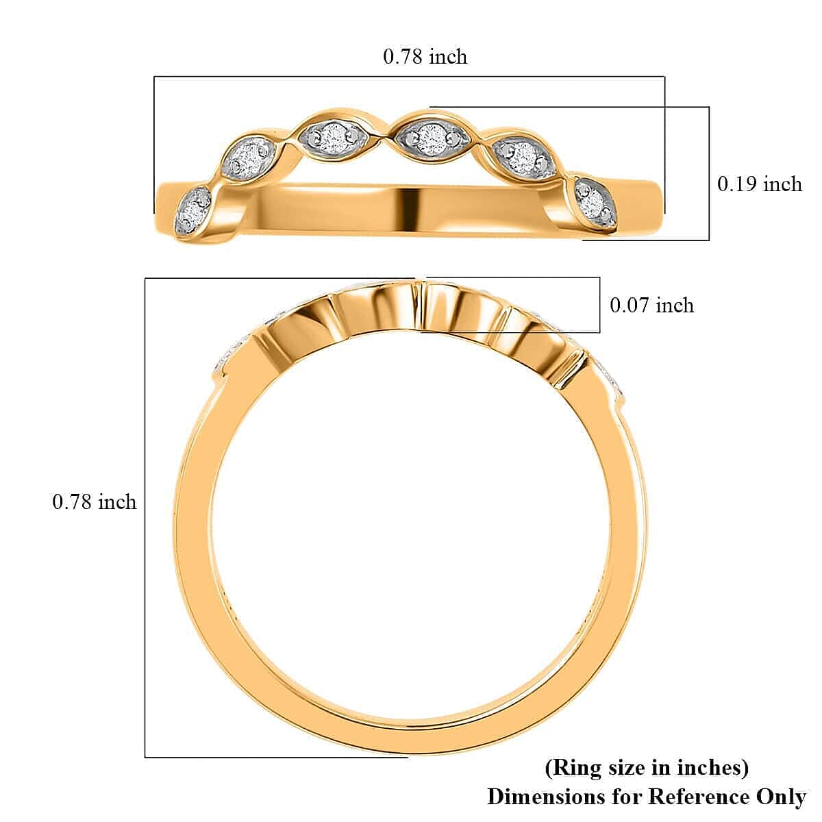 Iliana 18K Yellow Gold G-H SI1 Diamond Band Ring (Size 6.5) 0.05 ctw image number 5
