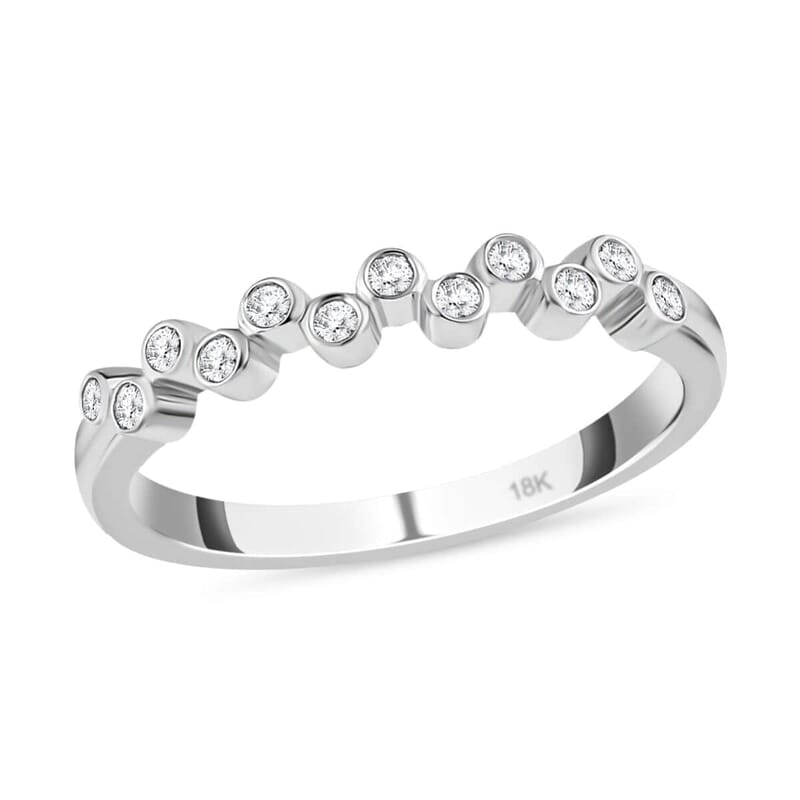 Iliana 18K White Gold G-H SI1 Diamond Band Ring (Size 10.0) 0.15 ctw