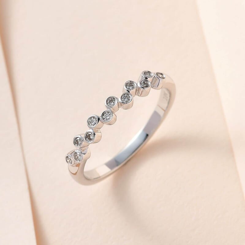 Iliana 18K White Gold G-H SI1 Diamond Band Ring (Size 10.0) 0.15 ctw