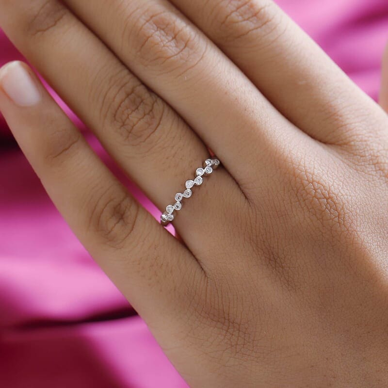 Iliana 18K White Gold G-H SI1 Diamond Band Ring (Size 10.0) 0.15 ctw