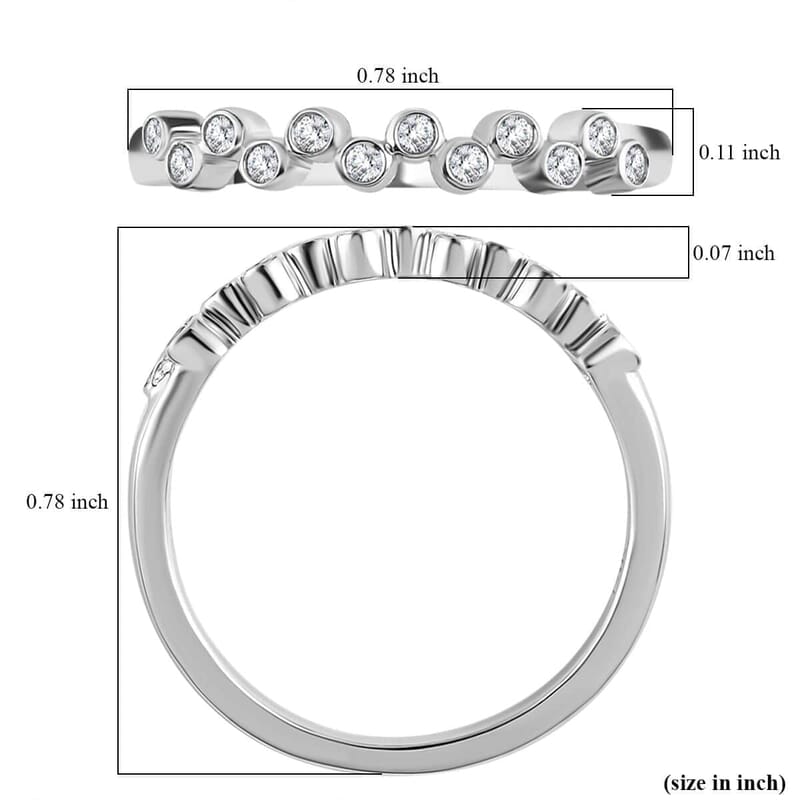 Iliana 18K White Gold G-H SI1 Diamond Band Ring (Size 10.0) 0.15 ctw