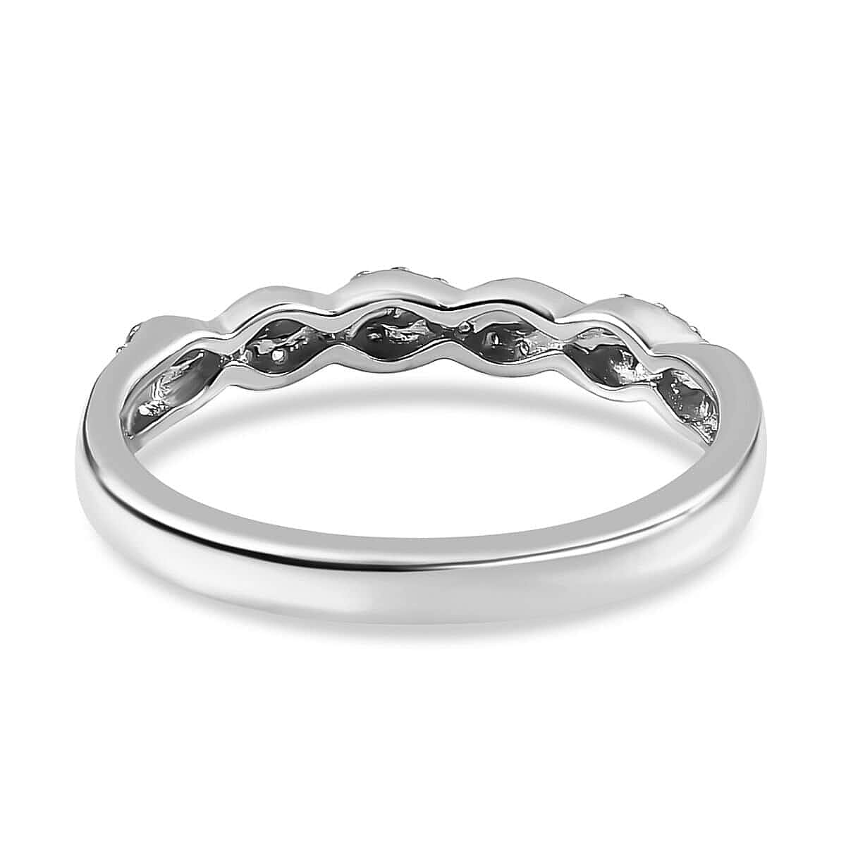 Iliana 18K White Gold G-H SI1 Diamond Forever Love Twisted Band Ring (Size 5.5) 0.10 ctw image number 4