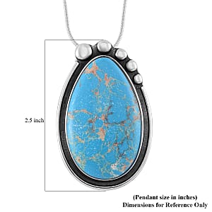 Blue Imperial Jasper 50.00 ctw Necklace in Stainless Steel 24 Inches
