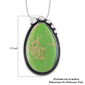 Green Imperial Jasper 50.00 ctw Necklace in Stainless Steel 24 Inches