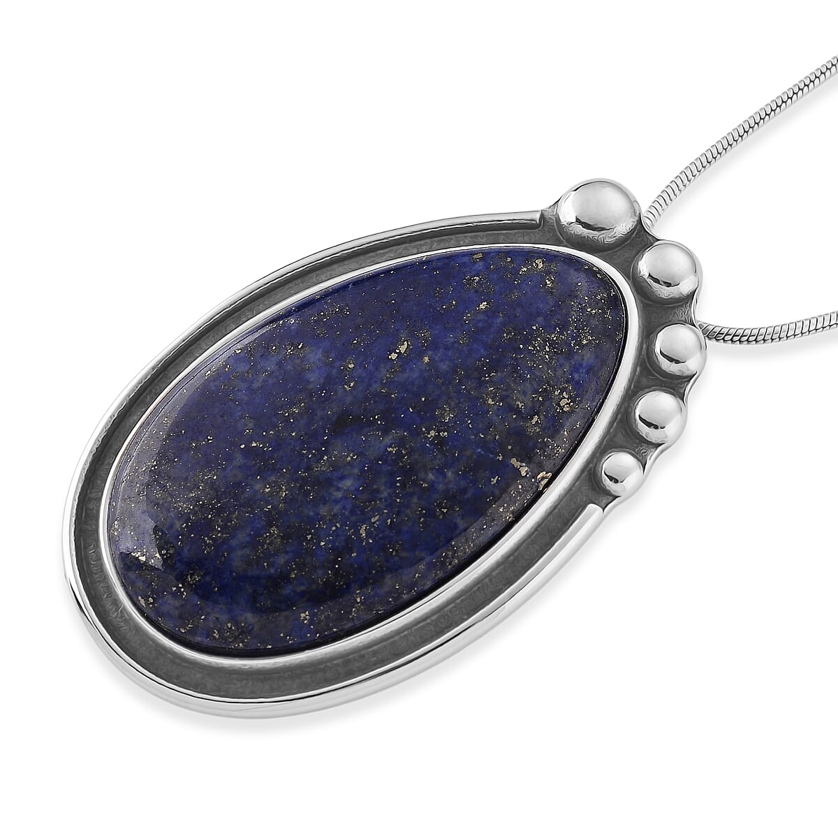 Lapis Lazuli 50.00 ctw Necklace in Stainless Steel 24 Inches