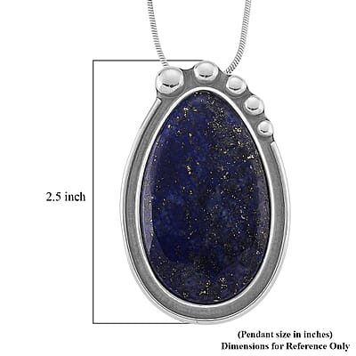 Lapis Lazuli 50.00 ctw Necklace in Stainless Steel 24 Inches