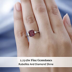 Rhapsody 950 Platinum AAAA Ouro Fino Rubellite and E-F VS White Diamond Ring (Size 7.5) 2.50 ctw