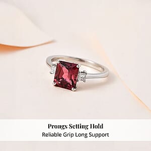 Rhapsody 950 Platinum AAAA Ouro Fino Rubellite and E-F VS White Diamond Ring (Size 7.5) 2.50 ctw