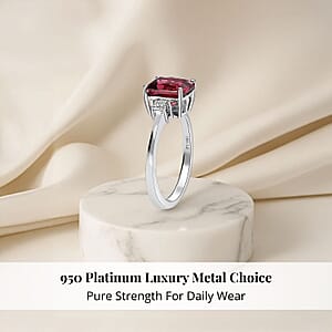 Rhapsody 950 Platinum AAAA Ouro Fino Rubellite and E-F VS White Diamond Ring (Size 9.0) 2.50 ctw