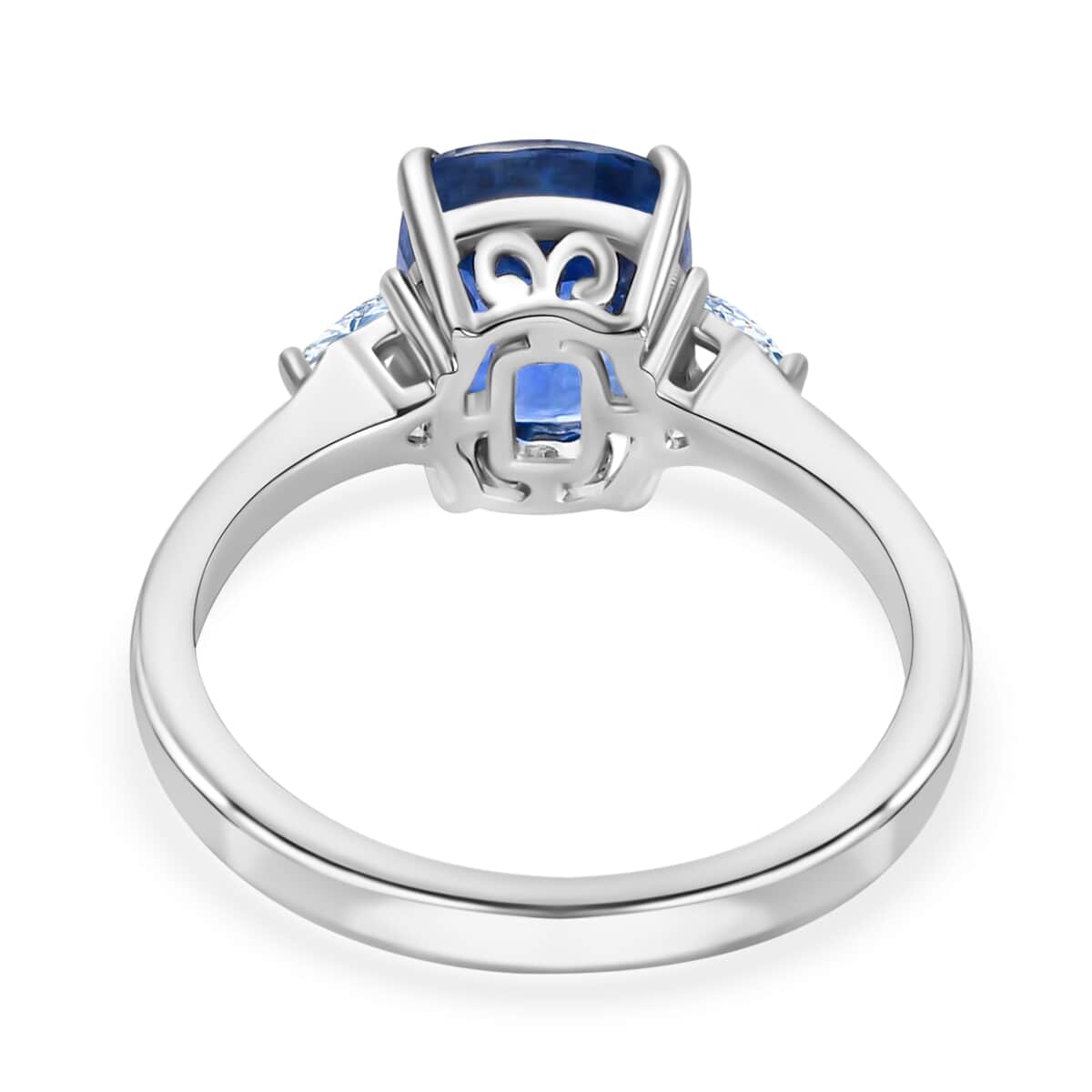 Rhapsody 950 Platinum AAAA Royal Ceylon Sapphire and E-F VS Diamond Ring (Size 6.0) 4.80 Grams 3.75 ctw image number 4