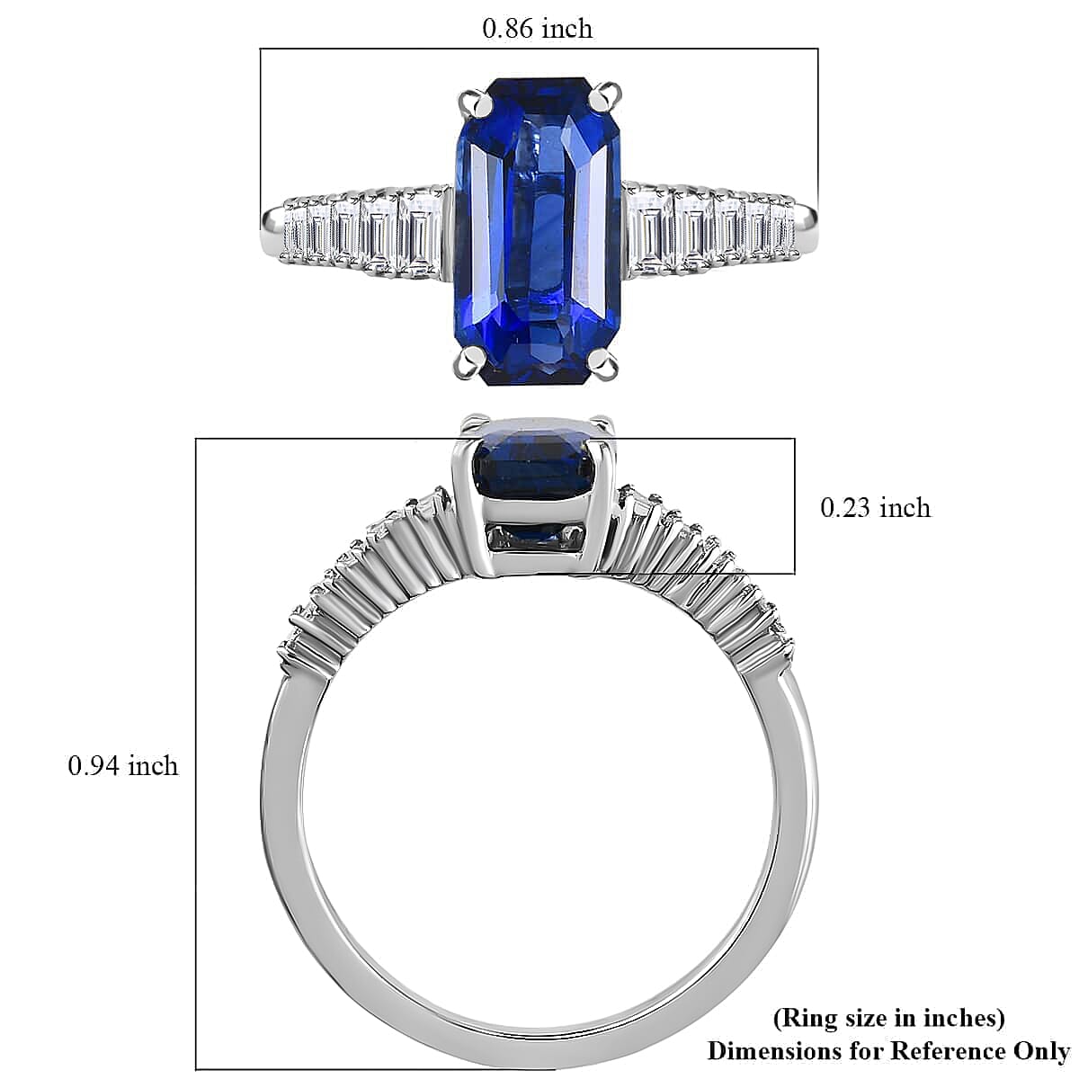 Rhapsody 950 Platinum AAAA Royal Ceylon Sapphire and E-F VS Diamond Ring (Size 8.0) 4.50 Grams 3.35 ctw image number 5