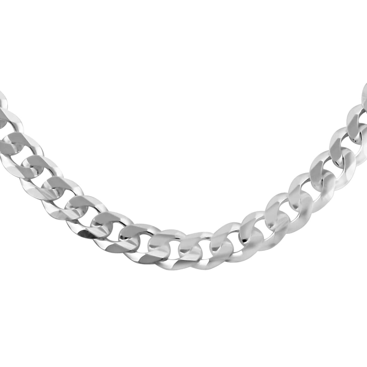 Italian Sterling Silver Flat Curb Chain Necklace 20 Inches 8.70 Grams image number 0