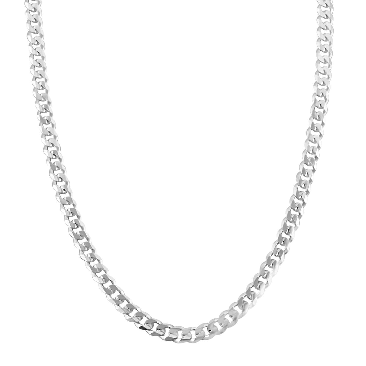 Italian Sterling Silver Flat Curb Chain Necklace 20 Inches 8.70 Grams image number 2