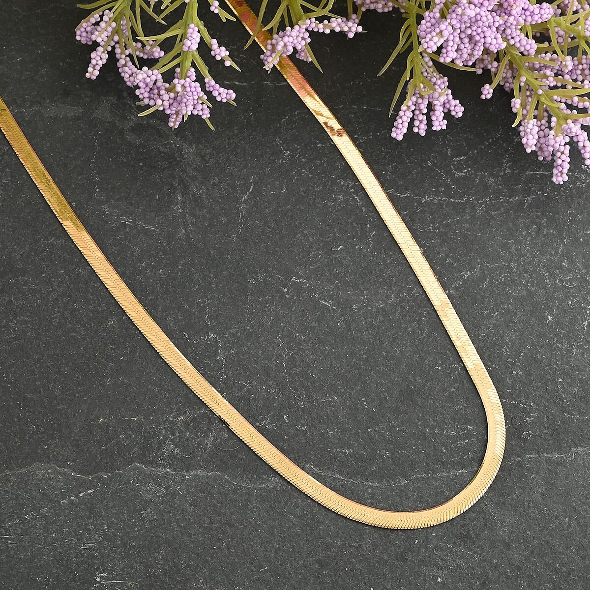 Italian 14K Yellow Gold Over Sterling Silver Herringbone Chain Necklace 20 Inches 6.1 Grams image number 1