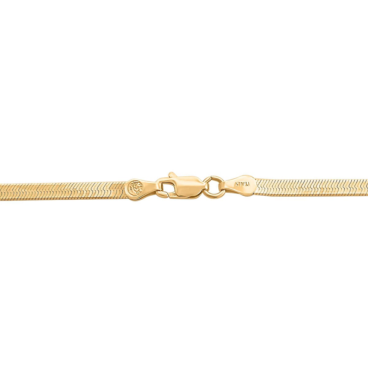 Italian 14K Yellow Gold Over Sterling Silver Herringbone Chain Necklace 20 Inches 6.1 Grams image number 2