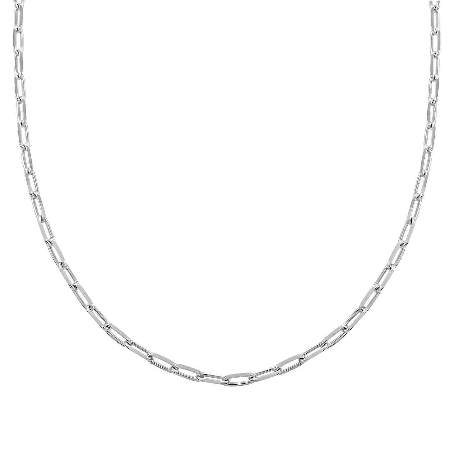 Italian Sterling Silver Paper Clip Chain Necklace 20 Inches 14.8 Grams