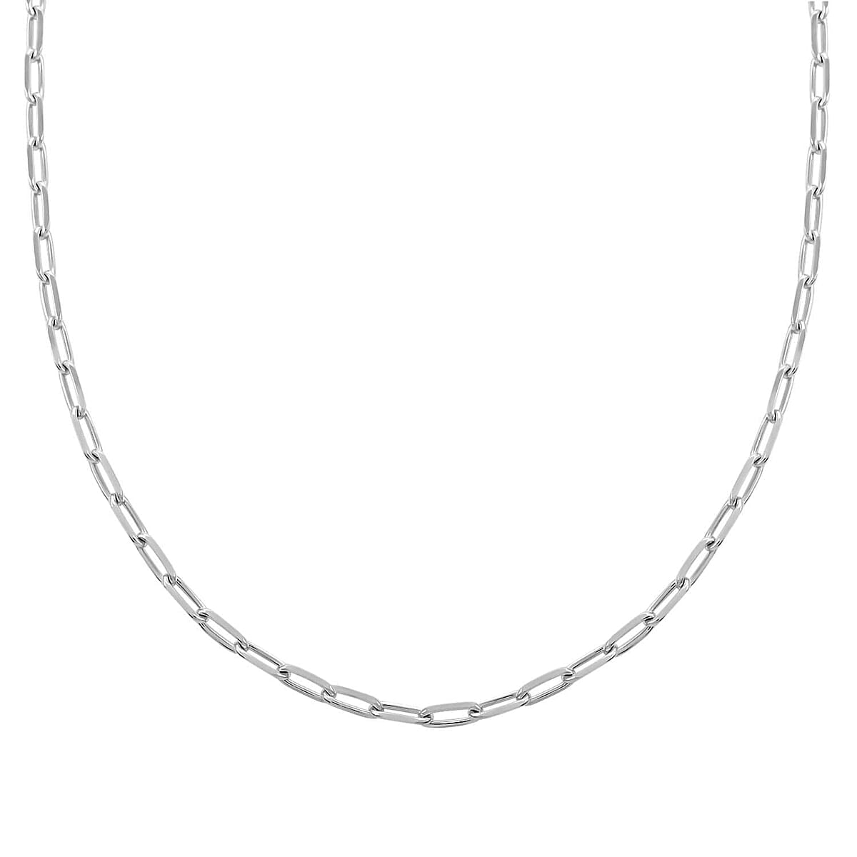 Buy Italian Sterling Silver Paper Clip Chain Necklace (20 Inches) (14.8
