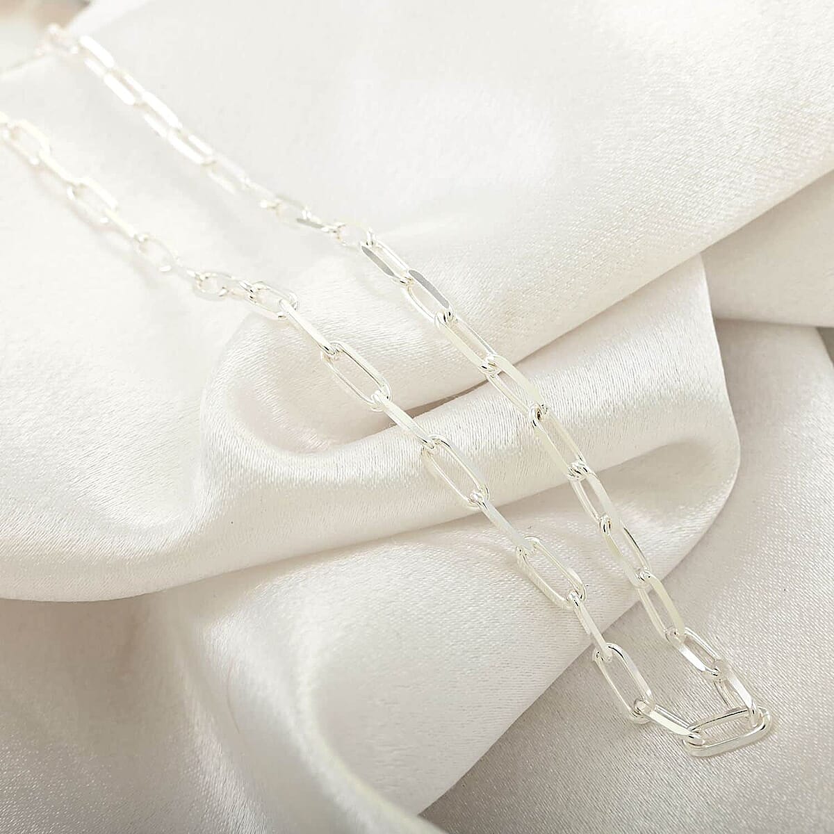 Italian Sterling Silver Paper Clip Chain Necklace (20 Inches) (14.8 g) image number 1