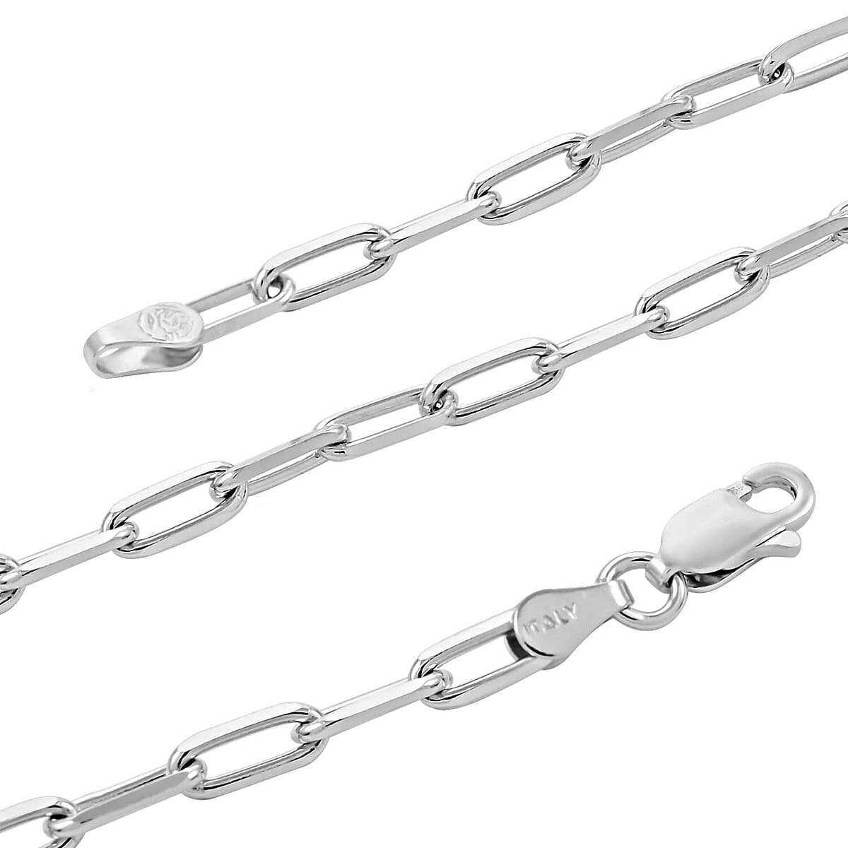 Italian Sterling Silver Paper Clip Chain Necklace (20 Inches) (14.8 g) image number 2