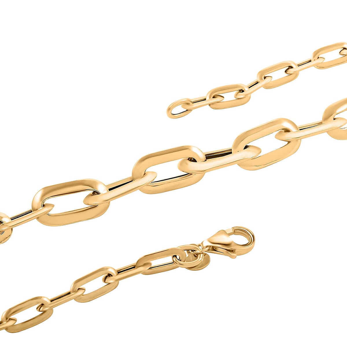 Italian 14K Yellow Gold Over Sterling Silver Paper Clip Chain Necklace 20 Inches 14.8 Grams image number 2
