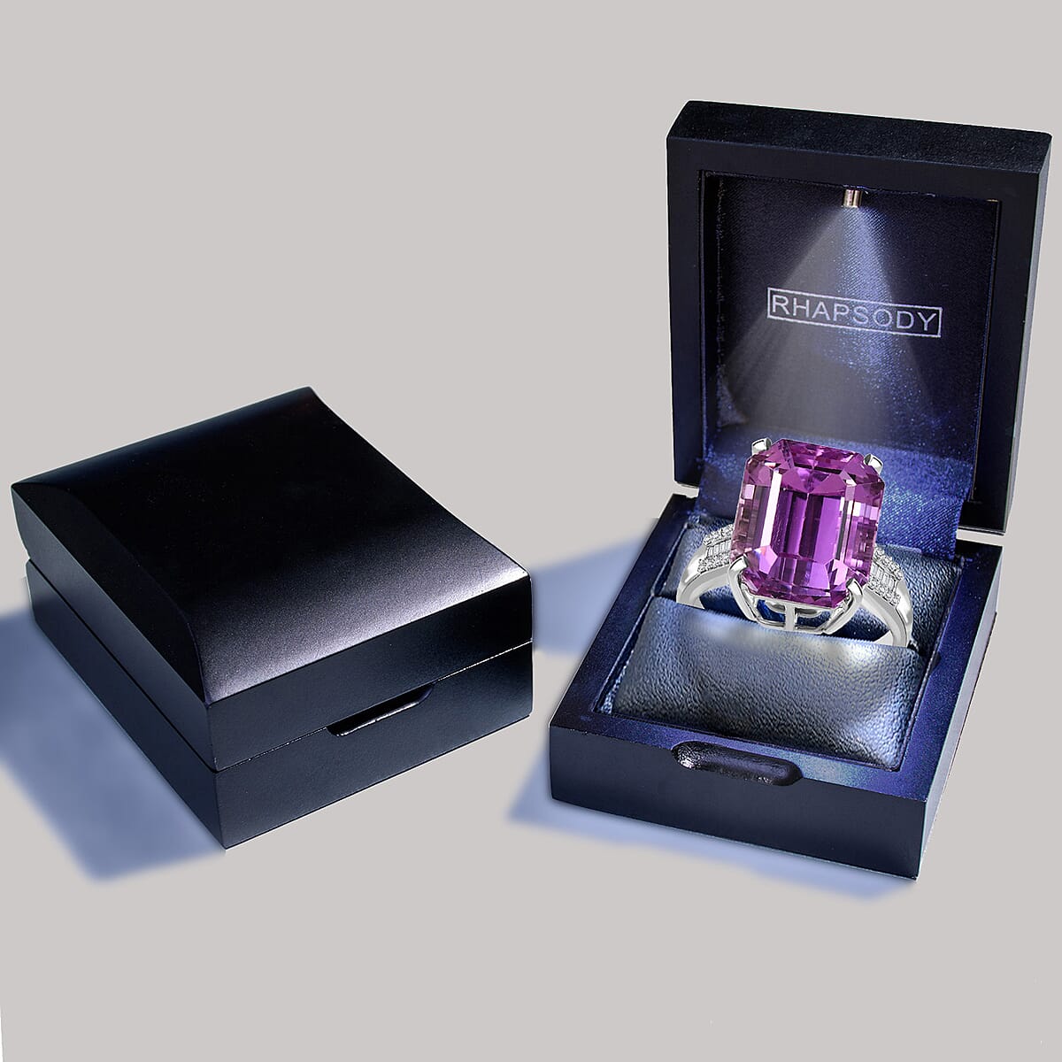 Rhapsody 950 Platinum AAAA Patroke Kunzite and E-F VS Diamond Ring (Size 7.5) 7.65 Grams 10.35 ctw image number 6