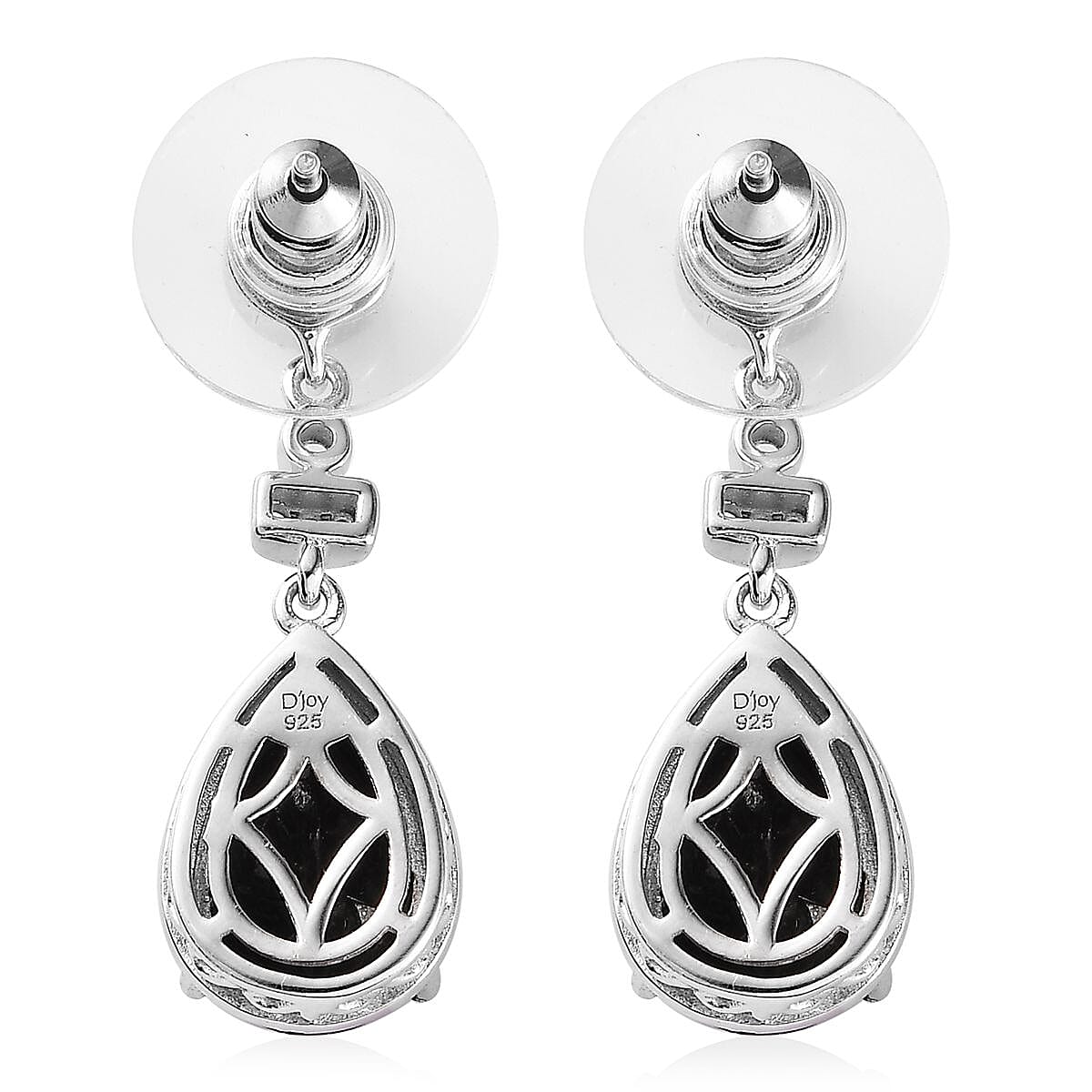 Black Tourmaline and Multi Gemstone Dangling Earrings in Platinum Over Sterling Silver 6.80 ctw