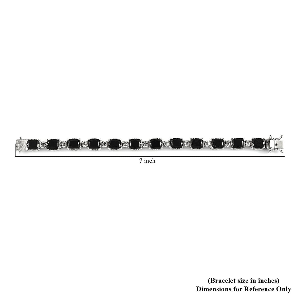 Black Tourmaline and White Topaz Bracelet in Platinum Over Sterling Silver (6.50 In) 22.15 ctw image number 4