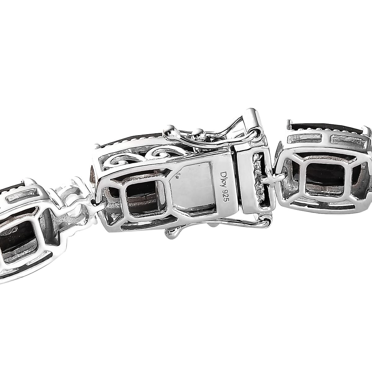 Black Tourmaline and White Topaz Bracelet in Platinum Over Sterling Silver (7.25 In) 25.90 ctw image number 3