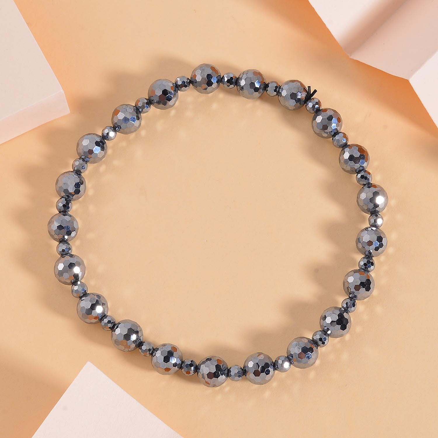 Terahertz 75.60 ctw Beaded Stretch Anklet