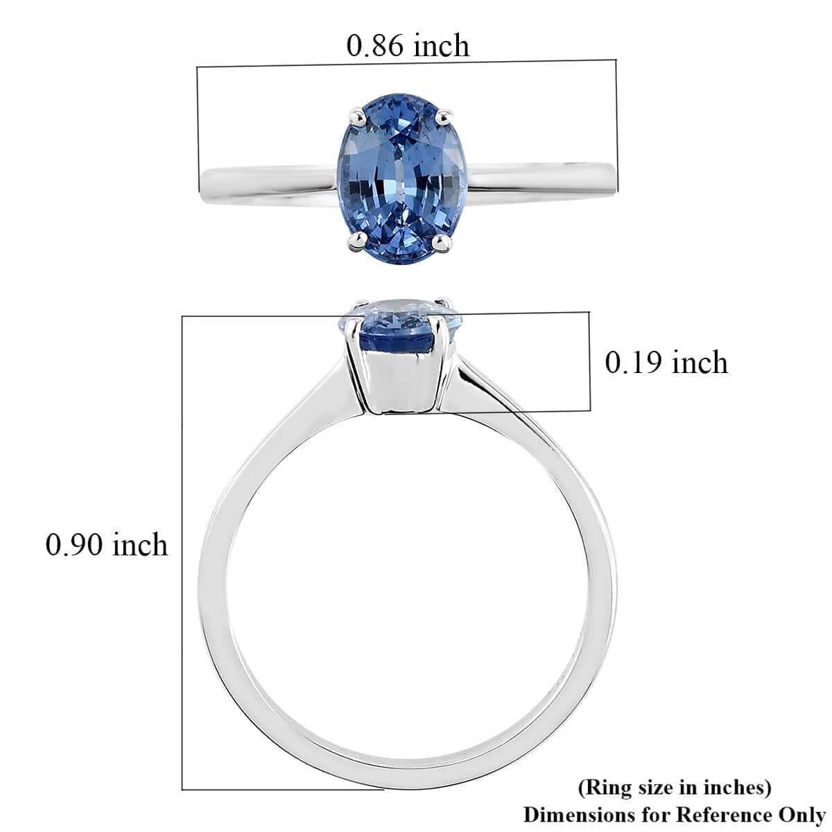 Iliana 18K White Gold AAA Royal Ceylon Sapphire Solitaire Ring (Size 9.5) 1.40 ctw image number 5